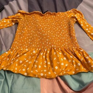 Off the shoulder and stretchy.